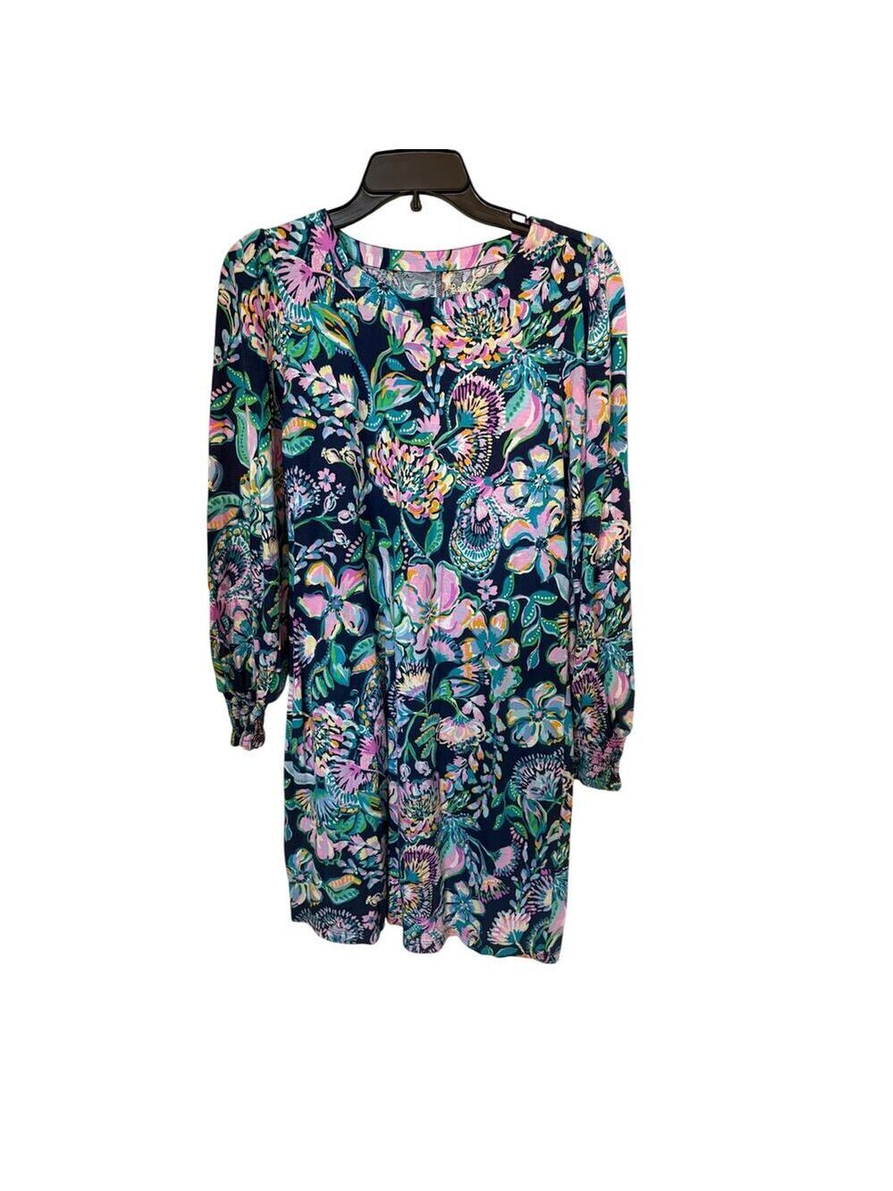 Lilly Pulitzer Multicolor Floral Straight Dress w/Long Sleeves S